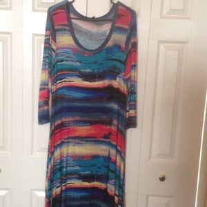 Multi Colored Asymmetrical Summer Dress